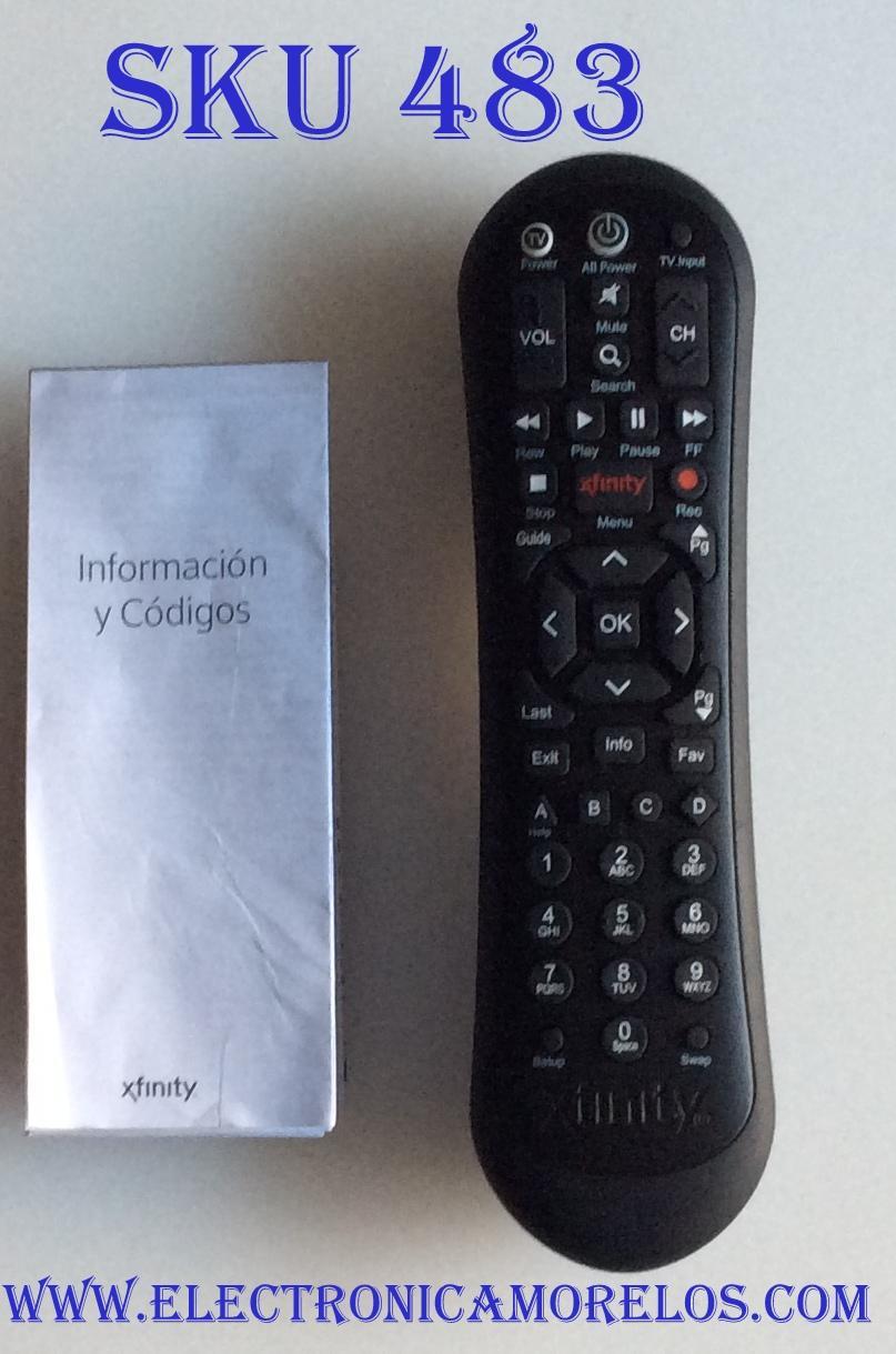 CONTROL REMOTO PARA TV / XFINITY XR2 / XR2 V3-RGU / TX4CRB29C1 / MODELO SC-T5103-5	